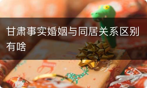 甘肃事实婚姻与同居关系区别有啥