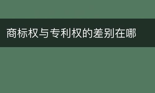 商标权与专利权的差别在哪