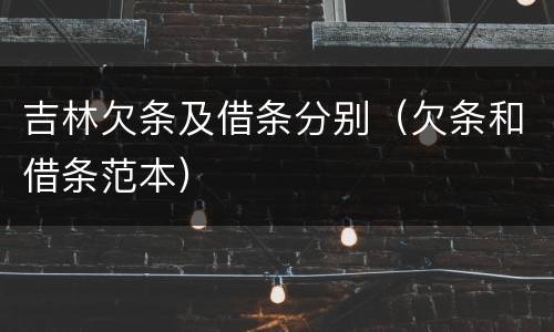 吉林欠条及借条分别（欠条和借条范本）
