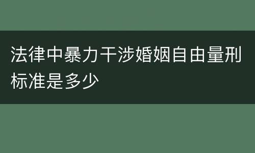 法律中暴力干涉婚姻自由量刑标准是多少