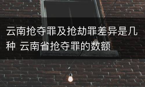 云南抢夺罪及抢劫罪差异是几种 云南省抢夺罪的数额