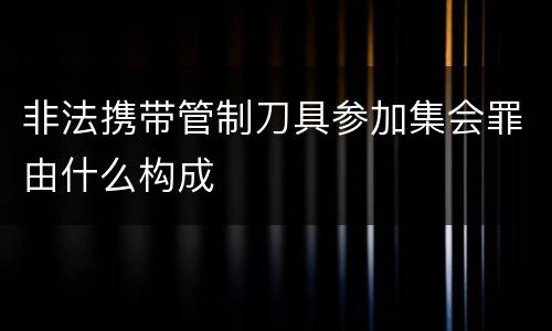 非法携带管制刀具参加集会罪由什么构成