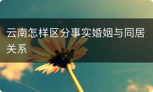 云南怎样区分事实婚姻与同居关系