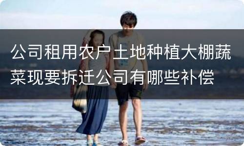 公司租用农户土地种植大棚蔬菜现要拆迁公司有哪些补偿