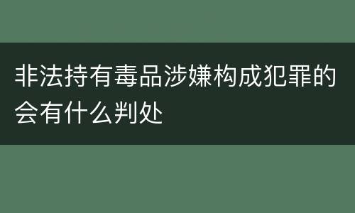 非法持有毒品涉嫌构成犯罪的会有什么判处
