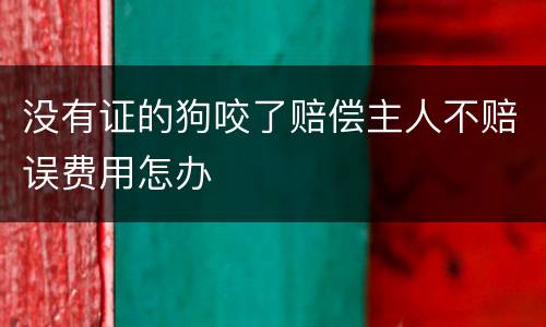 没有证的狗咬了赔偿主人不赔误费用怎办
