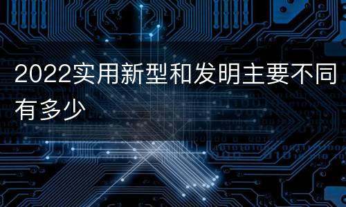 2022实用新型和发明主要不同有多少