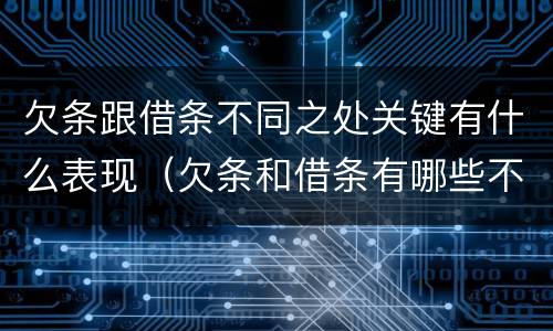欠条跟借条不同之处关键有什么表现（欠条和借条有哪些不同点）