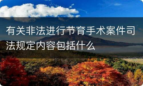 有关非法进行节育手术案件司法规定内容包括什么