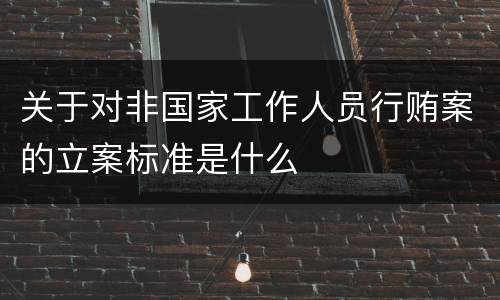 关于对非国家工作人员行贿案的立案标准是什么