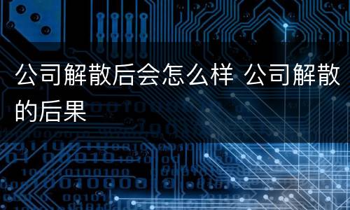 公司解散后会怎么样 公司解散的后果