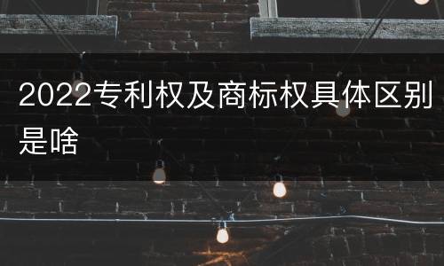 2022专利权及商标权具体区别是啥