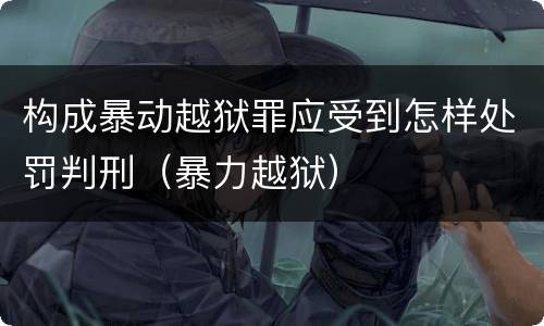 构成暴动越狱罪应受到怎样处罚判刑（暴力越狱）