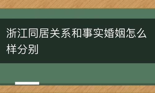 浙江同居关系和事实婚姻怎么样分别