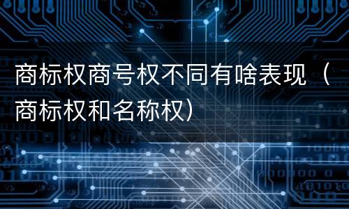 商标权商号权不同有啥表现（商标权和名称权）