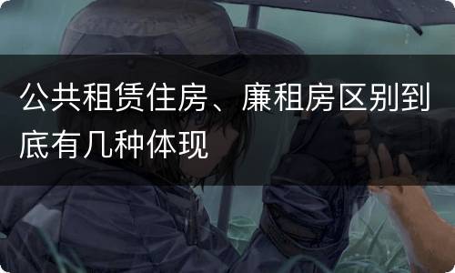 公共租赁住房、廉租房区别到底有几种体现