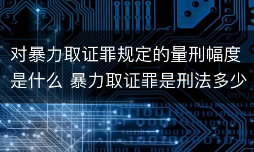 对暴力取证罪规定的量刑幅度是什么 暴力取证罪是刑法多少条
