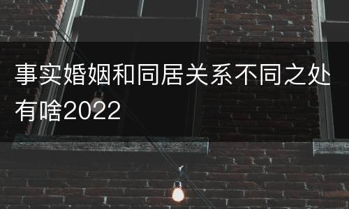事实婚姻和同居关系不同之处有啥2022