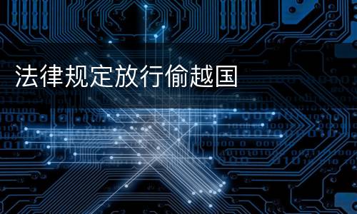 法律规定放行偷越国