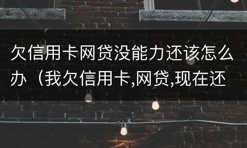 欠信用卡网贷没能力还该怎么办（我欠信用卡,网贷,现在还不上,该怎么办）