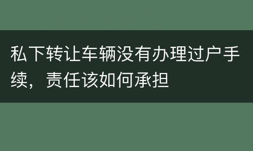 私下转让车辆没有办理过户手续，责任该如何承担