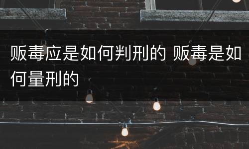 贩毒应是如何判刑的 贩毒是如何量刑的