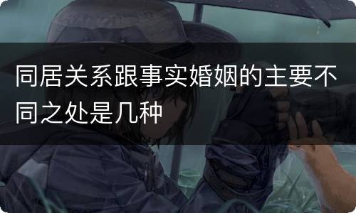 同居关系跟事实婚姻的主要不同之处是几种