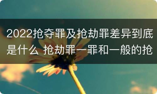 2022抢夺罪及抢劫罪差异到底是什么 抢劫罪一罪和一般的抢劫罪
