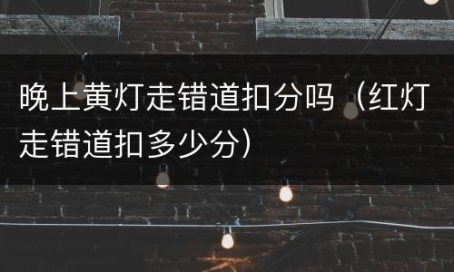 晚上黄灯走错道扣分吗（红灯走错道扣多少分）