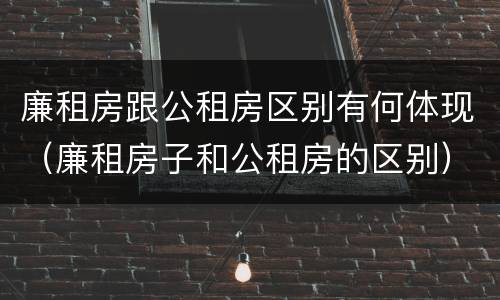 廉租房跟公租房区别有何体现（廉租房子和公租房的区别）