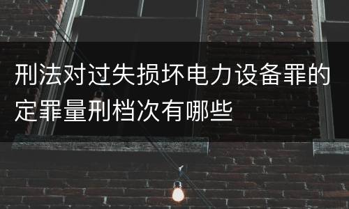 刑法对过失损坏电力设备罪的定罪量刑档次有哪些