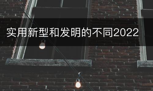 实用新型和发明的不同2022