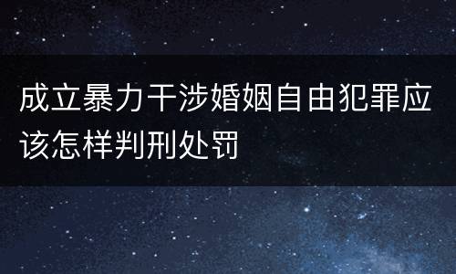 成立暴力干涉婚姻自由犯罪应该怎样判刑处罚