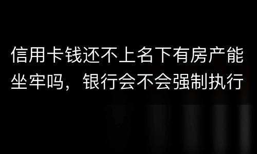 信用卡钱还不上名下有房产能坐牢吗，银行会不会强制执行