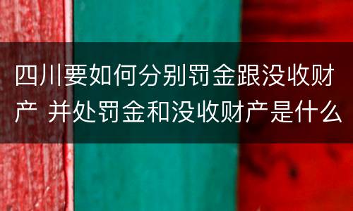 四川要如何分别罚金跟没收财产 并处罚金和没收财产是什么意思