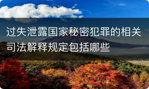 过失泄露国家秘密犯罪的相关司法解释规定包括哪些