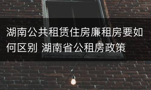 湖南公共租赁住房廉租房要如何区别 湖南省公租房政策