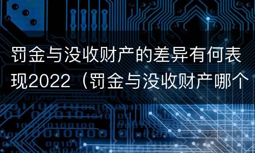 罚金与没收财产的差异有何表现2022（罚金与没收财产哪个优先）