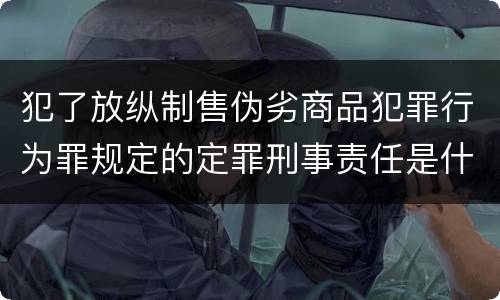 犯了放纵制售伪劣商品犯罪行为罪规定的定罪刑事责任是什么样的