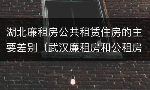 湖北廉租房公共租赁住房的主要差别（武汉廉租房和公租房的区别）