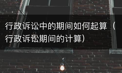 行政诉讼中的期间如何起算(行政诉讼期间的计算)