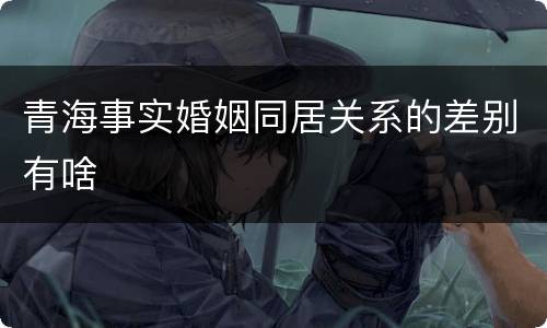 青海事实婚姻同居关系的差别有啥