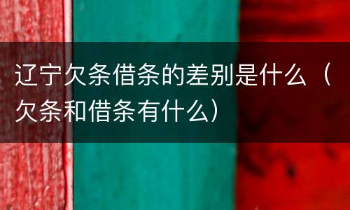辽宁欠条借条的差别是什么（欠条和借条有什么）
