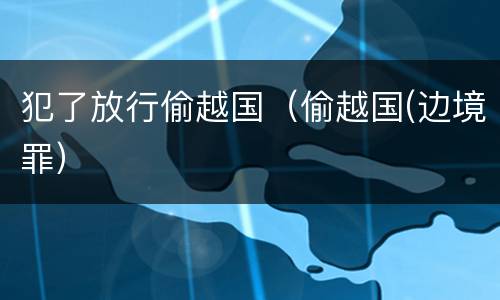 犯了放行偷越国（偷越国(边境罪）