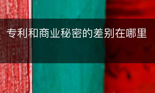 专利和商业秘密的差别在哪里