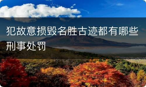 犯故意损毁名胜古迹都有哪些刑事处罚
