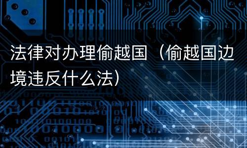 法律对办理偷越国（偷越国边境违反什么法）
