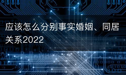应该怎么分别事实婚姻、同居关系2022
