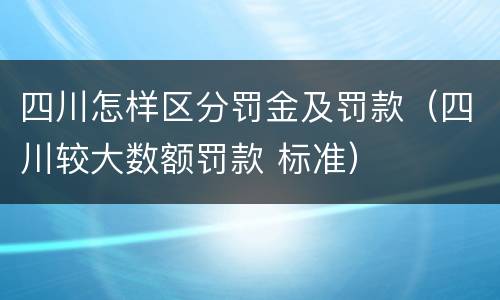 四川怎样区分罚金及罚款（四川较大数额罚款 标准）