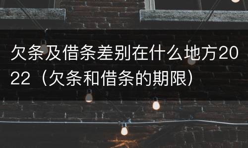欠条及借条差别在什么地方2022（欠条和借条的期限）
